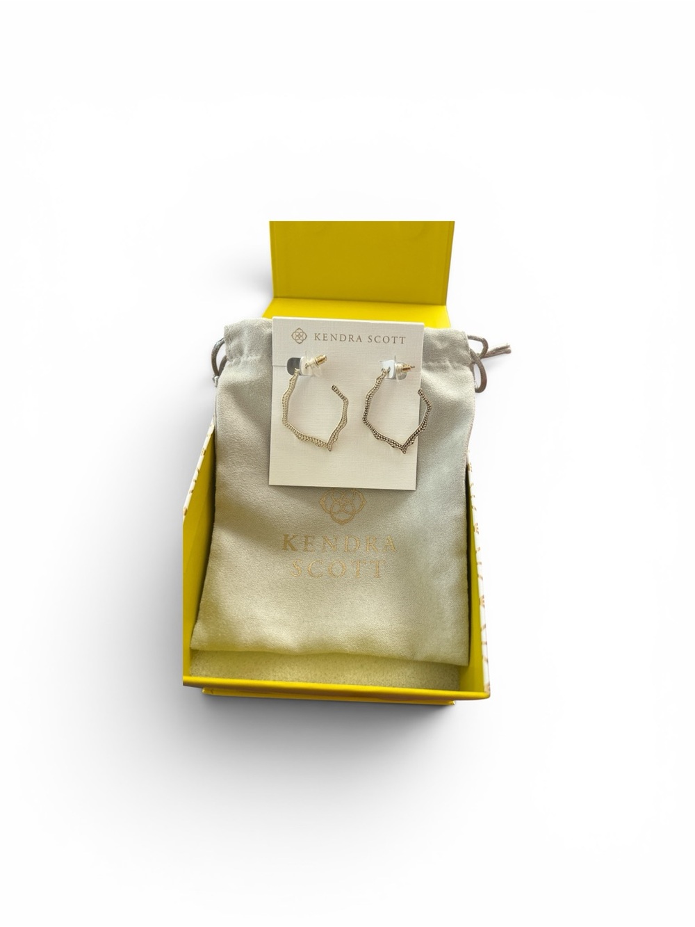 Kendra Scott Miku Hoop Gold tone Textured Hoop Earrings